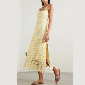 WORN ONCE Miguelina Blake Crocheted Cotton Maxi Dress in Mellow Yellow
